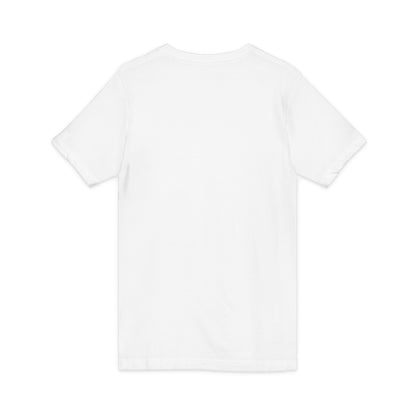 White V-Neck Tee — Customizable Short Sleeve Jersey Shirt