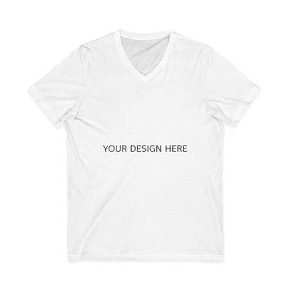 White V-Neck Tee — Customizable Short Sleeve Jersey Shirt