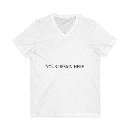 White V-Neck Tee — Customizable Short Sleeve Jersey Shirt