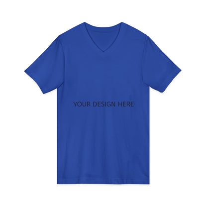 White V-Neck Tee — Customizable Short Sleeve Jersey Shirt