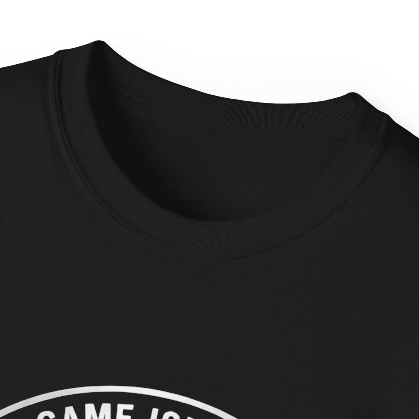 Arabic Calligraphy Tee — "The Game Isn't Over" Gold Script T-Shirt