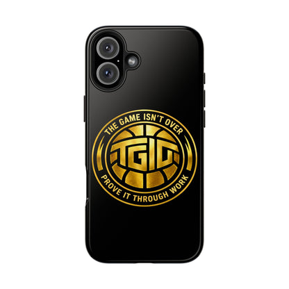 Tough Phone Case — “The Game Isn’t Over” Gold Emblem Protective Case