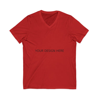 White V-Neck Tee — Customizable Short Sleeve Jersey Shirt