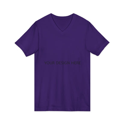 White V-Neck Tee — Customizable Short Sleeve Jersey Shirt