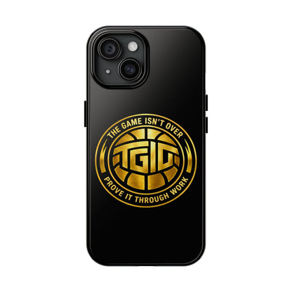Tough Phone Case — “The Game Isn’t Over” Gold Emblem Protective Case