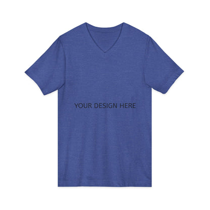 White V-Neck Tee — Customizable Short Sleeve Jersey Shirt