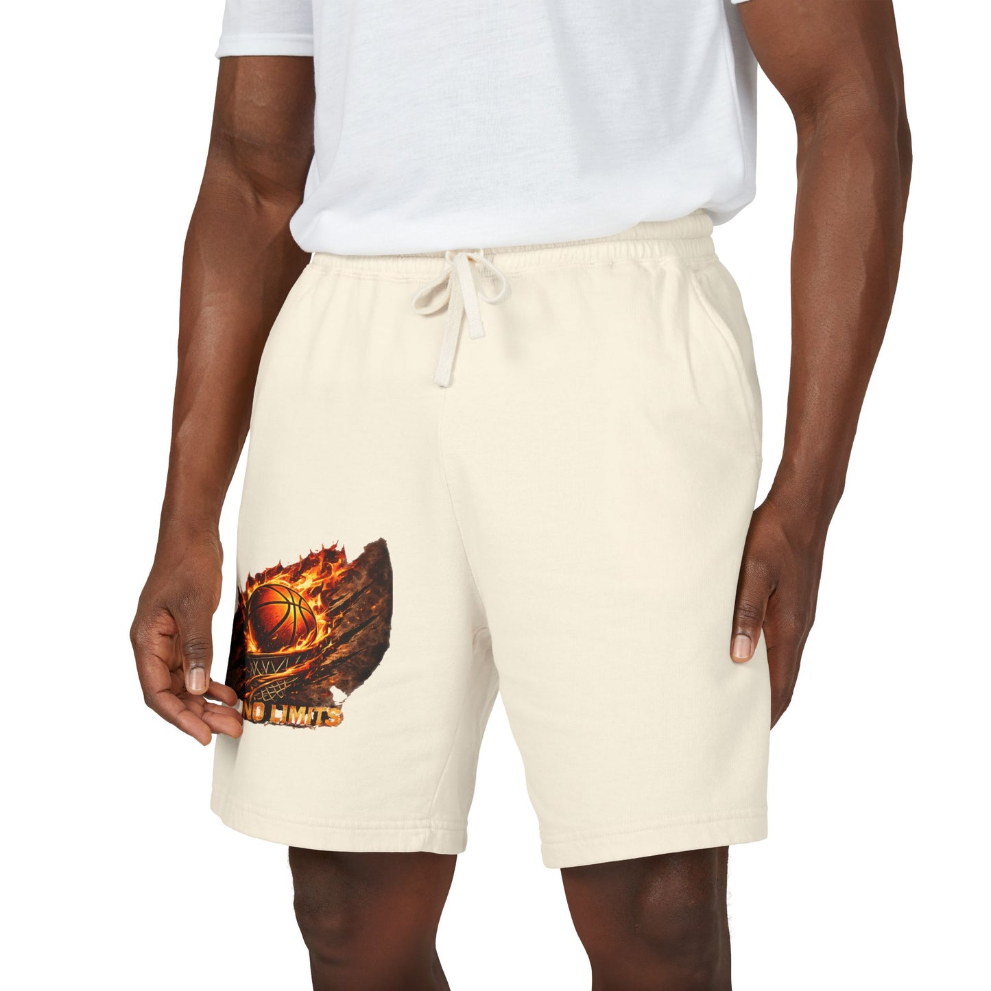 Basketball Ember Graphic Sweat Shorts — Lightweight Fleece Athletic Lounge Wear