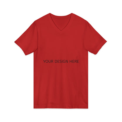 White V-Neck Tee — Customizable Short Sleeve Jersey Shirt