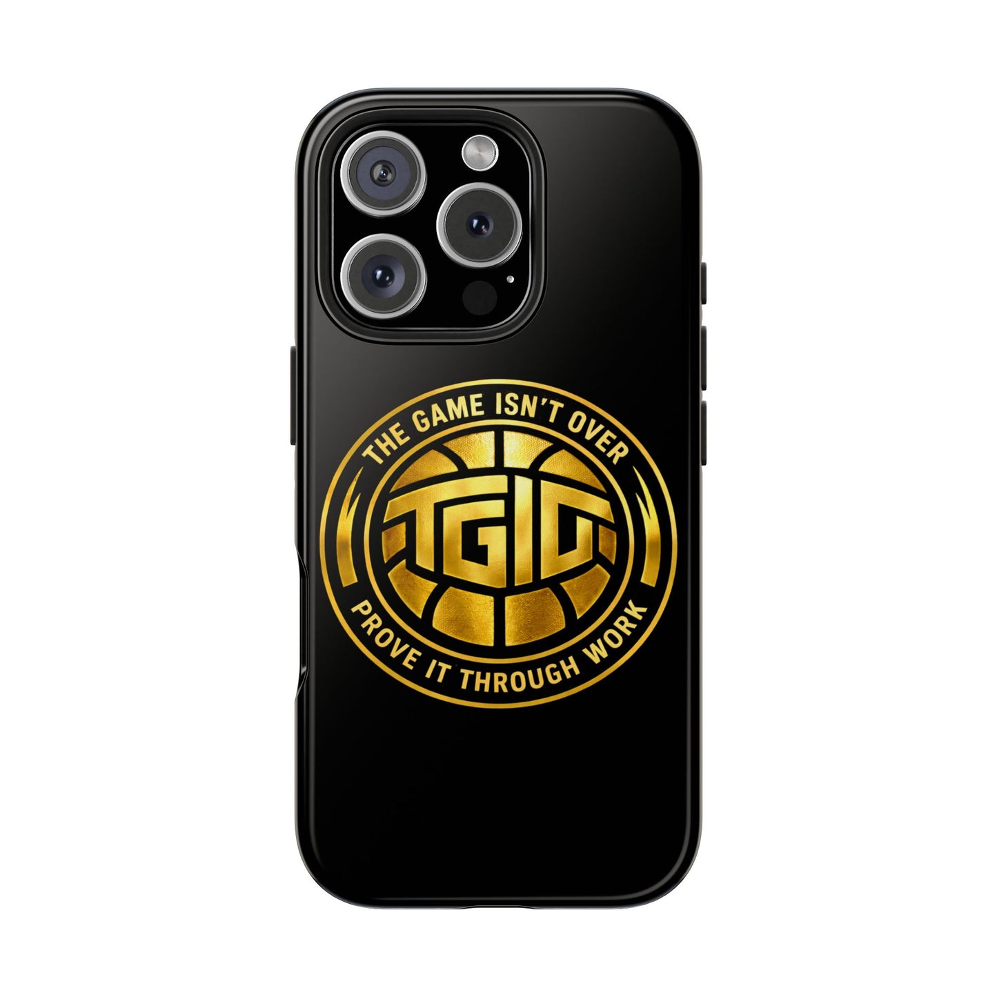 Tough Phone Case — “The Game Isn’t Over” Gold Emblem Protective Case