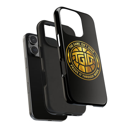 Tough Phone Case — “The Game Isn’t Over” Gold Emblem Protective Case