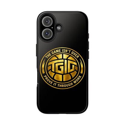Tough Phone Case — “The Game Isn’t Over” Gold Emblem Protective Case