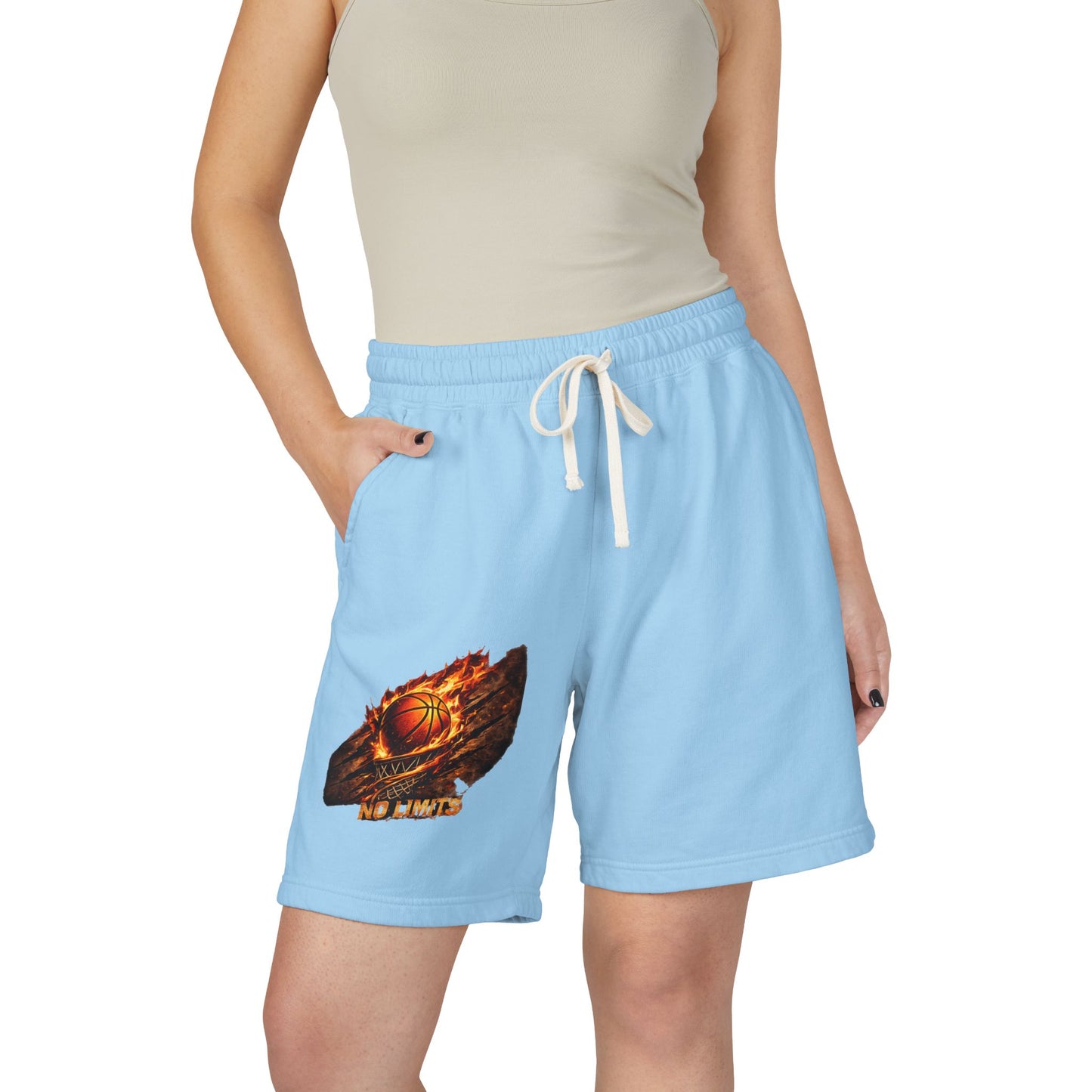 Basketball Ember Graphic Sweat Shorts — Lightweight Fleece Athletic Lounge Wear