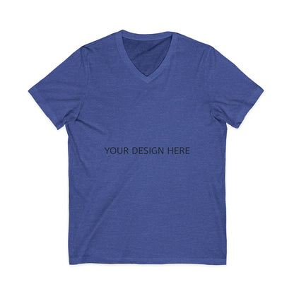 White V-Neck Tee — Customizable Short Sleeve Jersey Shirt