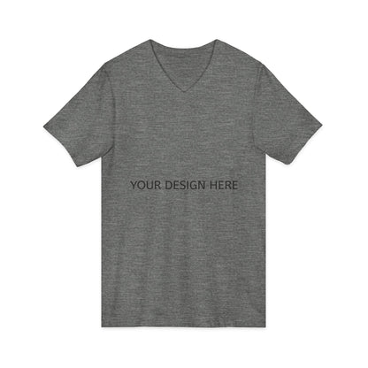 White V-Neck Tee — Customizable Short Sleeve Jersey Shirt