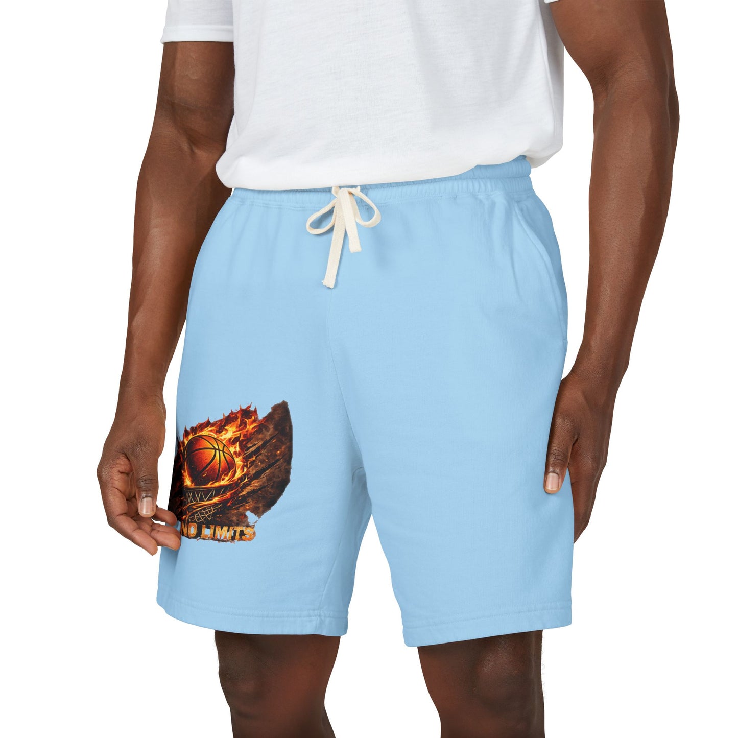 Basketball Ember Graphic Sweat Shorts — Lightweight Fleece Athletic Lounge Wear