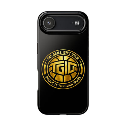 Tough Phone Case — “The Game Isn’t Over” Gold Emblem Protective Case