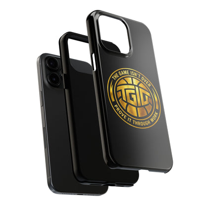 Tough Phone Case — “The Game Isn’t Over” Gold Emblem Protective Case