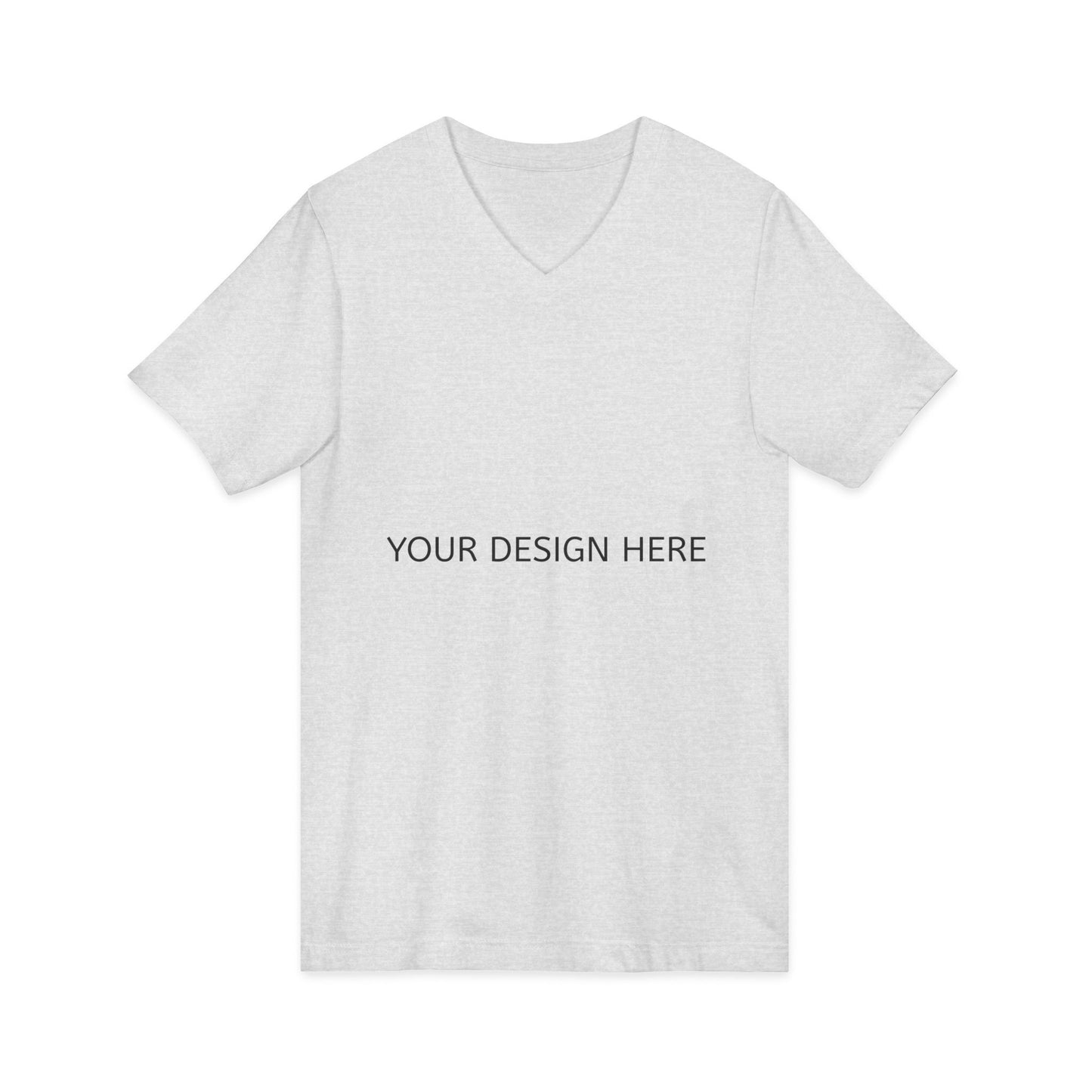 White V-Neck Tee — Customizable Short Sleeve Jersey Shirt