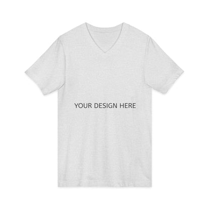 White V-Neck Tee — Customizable Short Sleeve Jersey Shirt