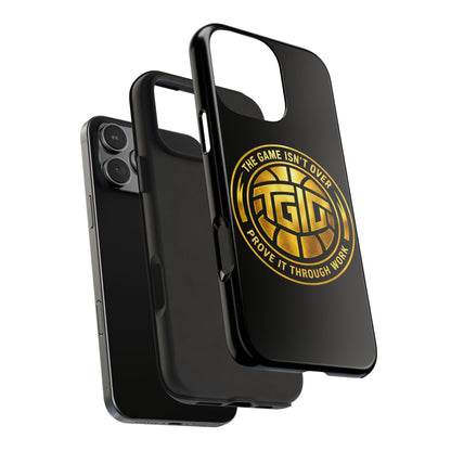 Tough Phone Case — “The Game Isn’t Over” Gold Emblem Protective Case