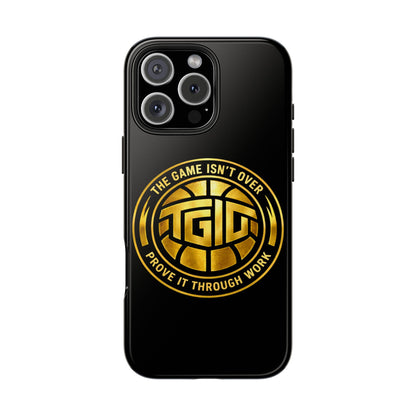 Tough Phone Case — “The Game Isn’t Over” Gold Emblem Protective Case