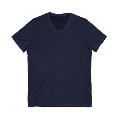 White V-Neck Tee — Customizable Short Sleeve Jersey Shirt