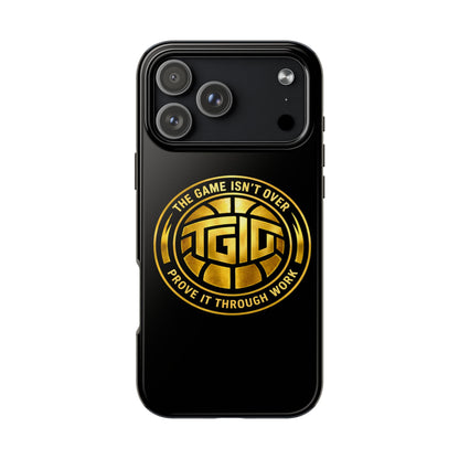 Tough Phone Case — “The Game Isn’t Over” Gold Emblem Protective Case