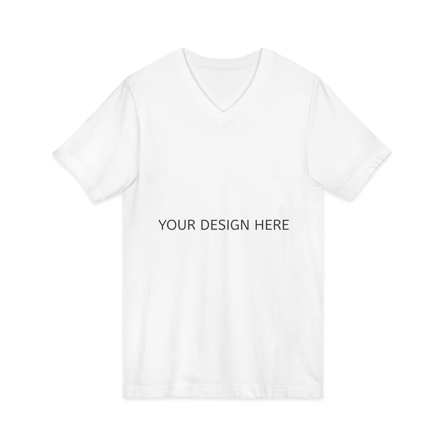 White V-Neck Tee — Customizable Short Sleeve Jersey Shirt