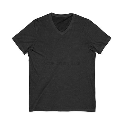 White V-Neck Tee — Customizable Short Sleeve Jersey Shirt