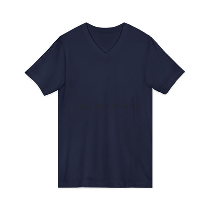 White V-Neck Tee — Customizable Short Sleeve Jersey Shirt