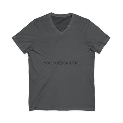 White V-Neck Tee — Customizable Short Sleeve Jersey Shirt