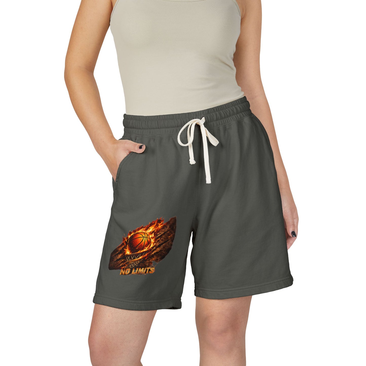 Basketball Ember Graphic Sweat Shorts — Lightweight Fleece Athletic Lounge Wear