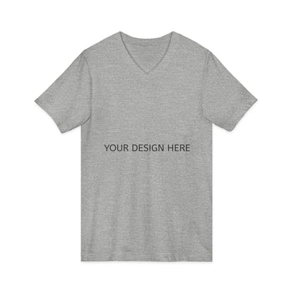 White V-Neck Tee — Customizable Short Sleeve Jersey Shirt