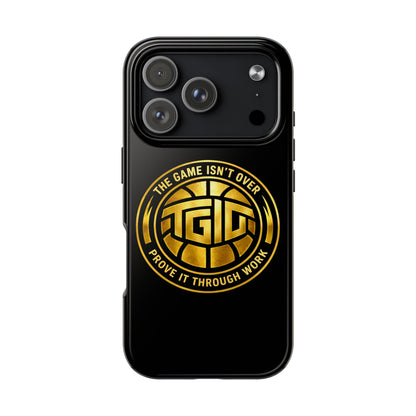 Tough Phone Case — “The Game Isn’t Over” Gold Emblem Protective Case