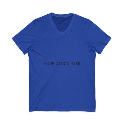 White V-Neck Tee — Customizable Short Sleeve Jersey Shirt