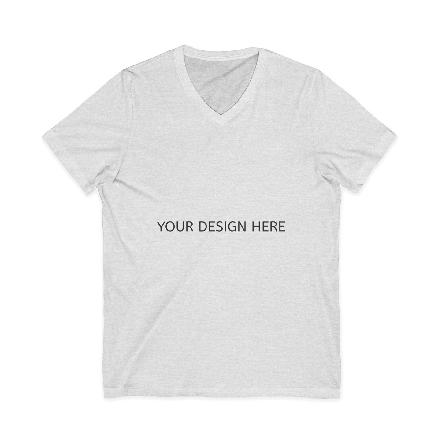 White V-Neck Tee — Customizable Short Sleeve Jersey Shirt