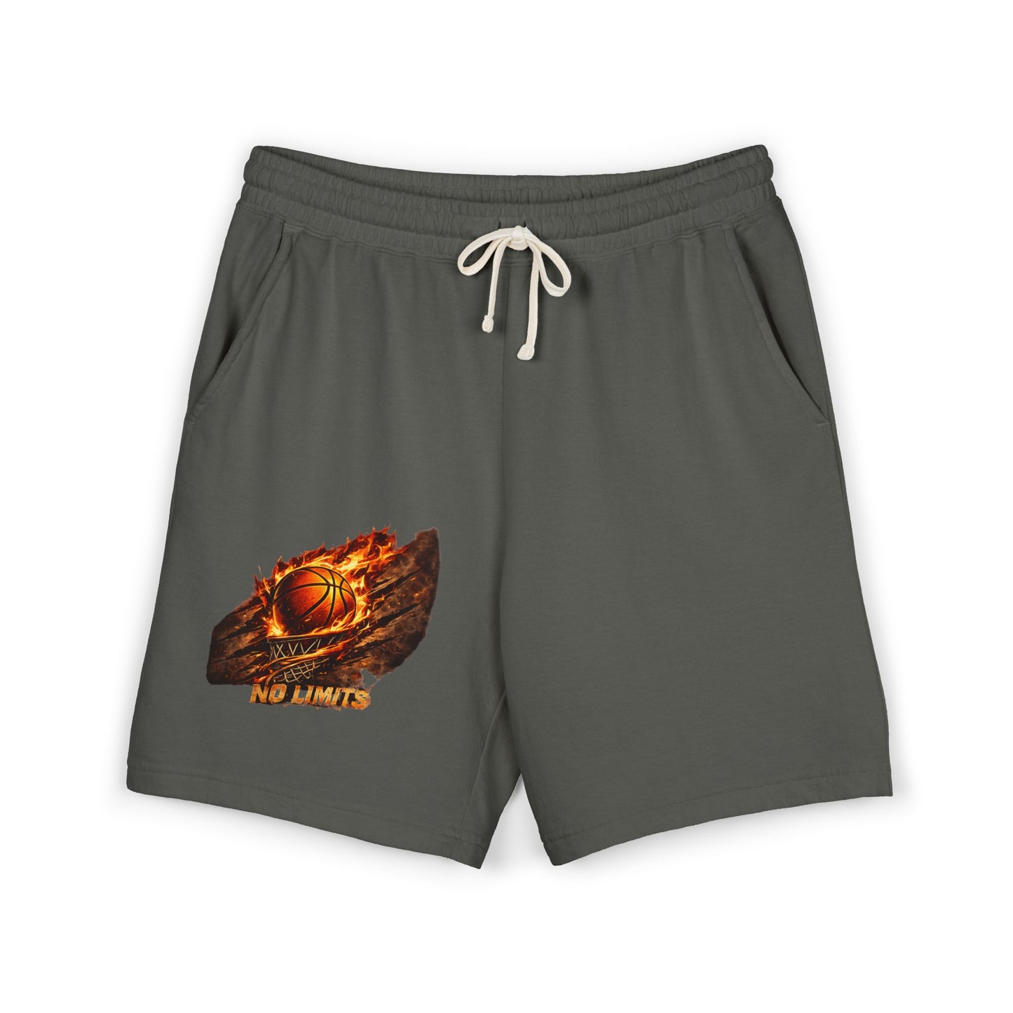 Basketball Ember Graphic Sweat Shorts — Lightweight Fleece Athletic Lounge Wear