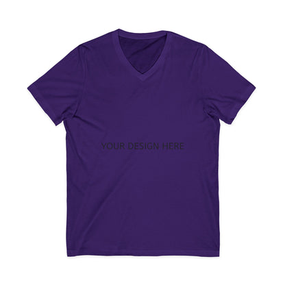 White V-Neck Tee — Customizable Short Sleeve Jersey Shirt
